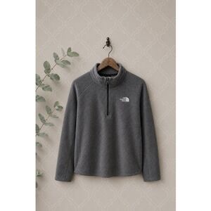 The North Face Women's Gray Fleece Pullover Half-Zip XL EUC
